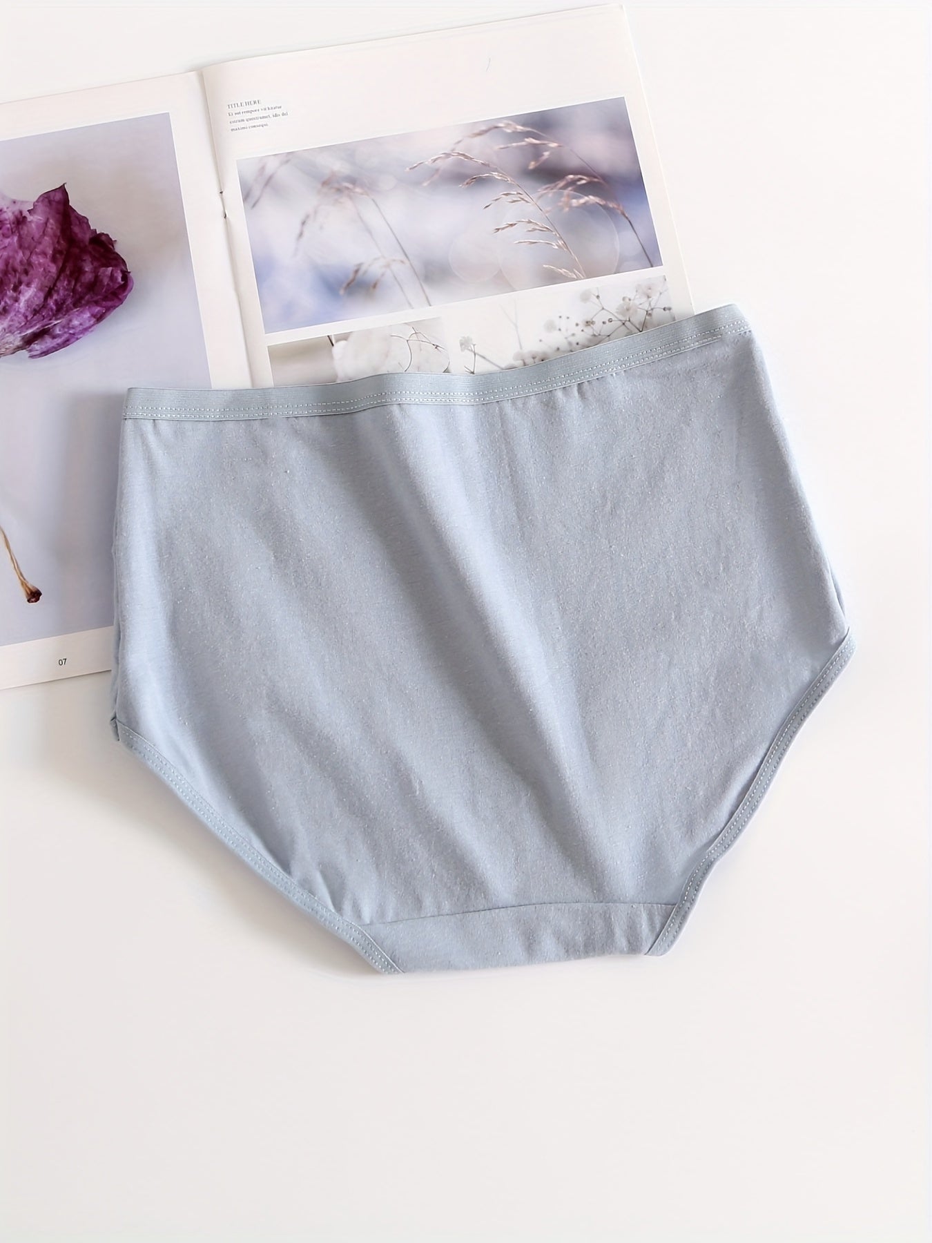 Women's Cotton Mid-Rise Solid Briefs Pack of 5 Comfortable Seamless Underwear