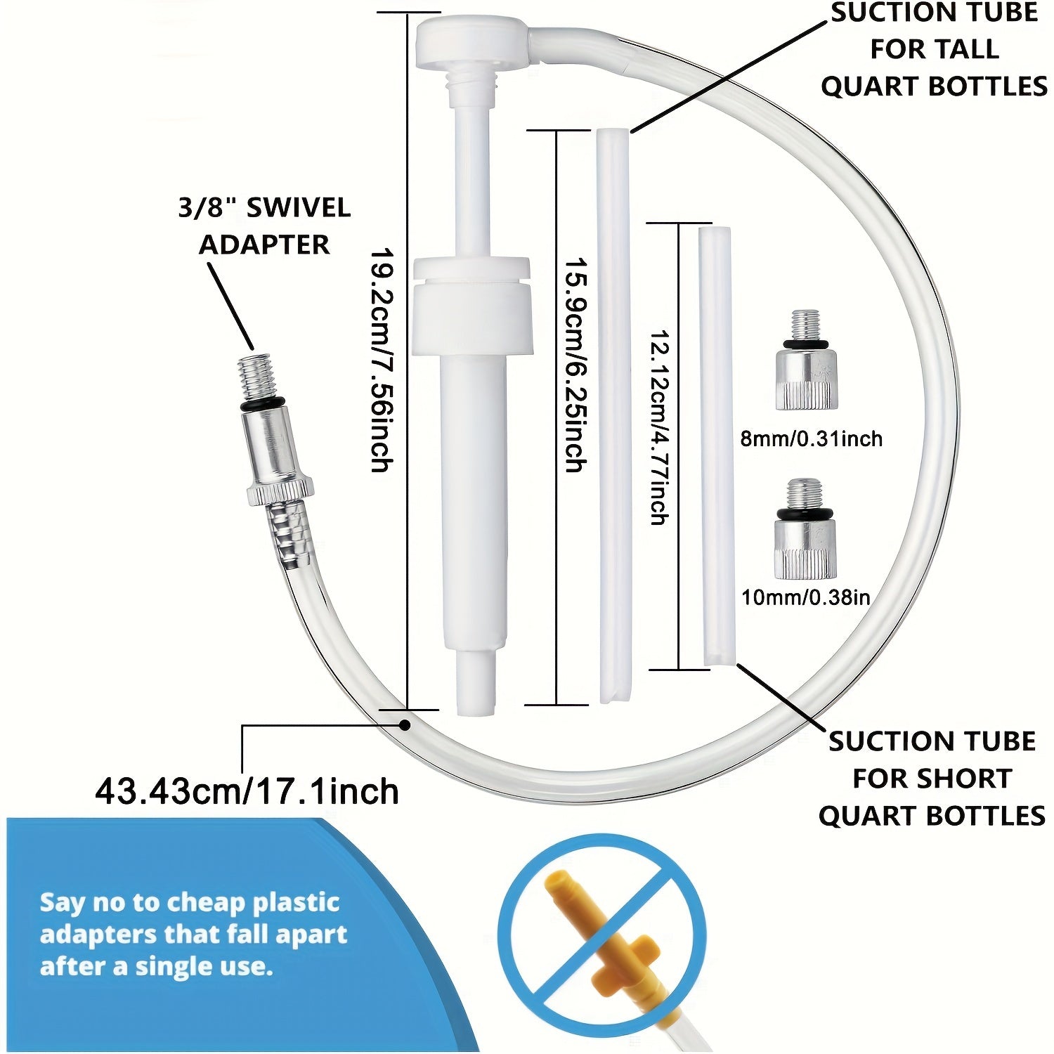 Marin uskunalari yog'ini o'tkazish nasosi, tashqi motorlar uchun, moslashuvchan shlang va burilish bilan