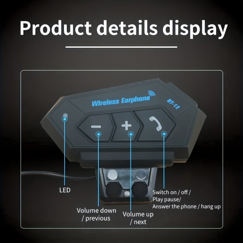 Motorcycle Helmet Headset Wireless BT Handsfree Stereo Music Speaker