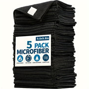Set of 5/10/20/50 Black Flat Cleaning Cloths Soft Quick-Drying Absorbent