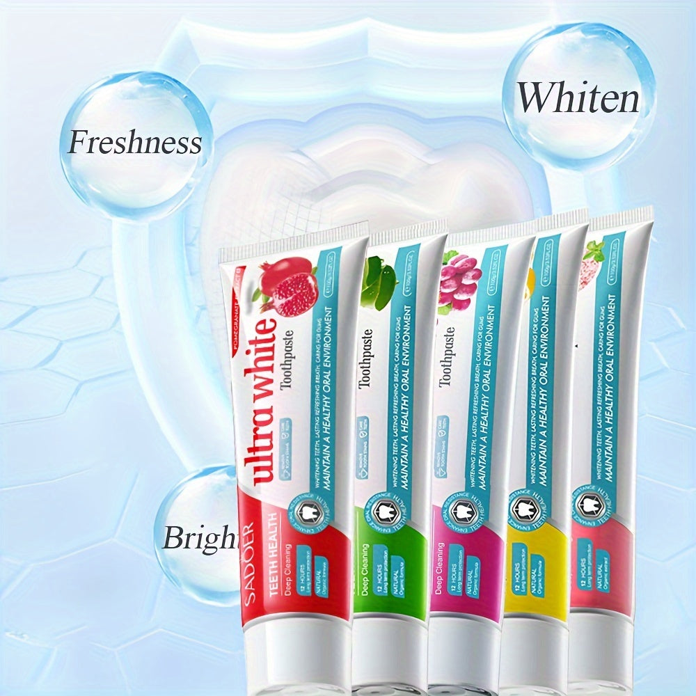 Ultra Whitening Toothpaste with Lemon Grape Rose Salt Pomegranate 100g Deep Clean Bright Smile Sensitive