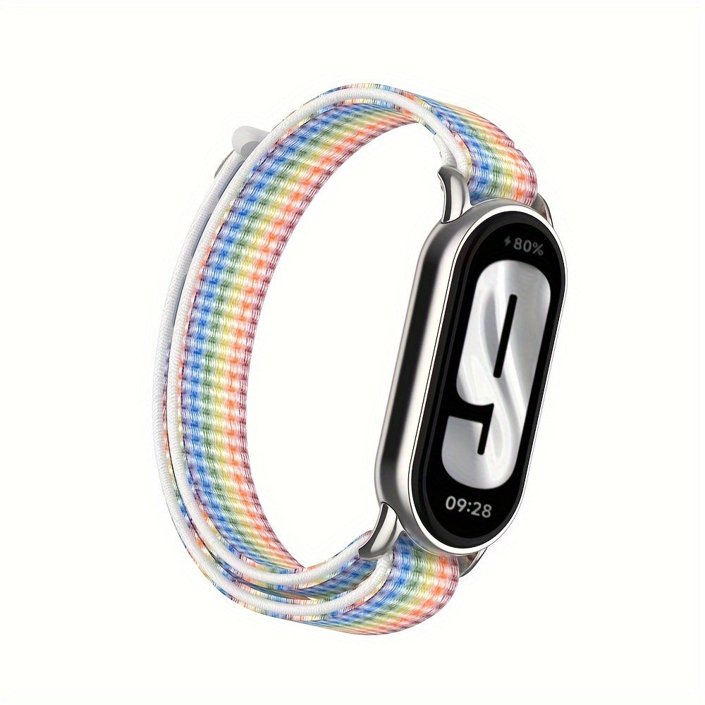 Nylon Loop Strap for Smartwatch Compatible with Mi Band 8 9 9 NFC Polyamide Water-Resistant Not Water Resistant