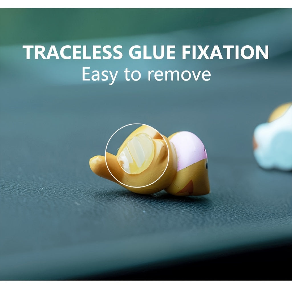 6 шт. пластиковых украшений для панели с изображением кота из мультфильма, без следов клея, автомобильные украшения