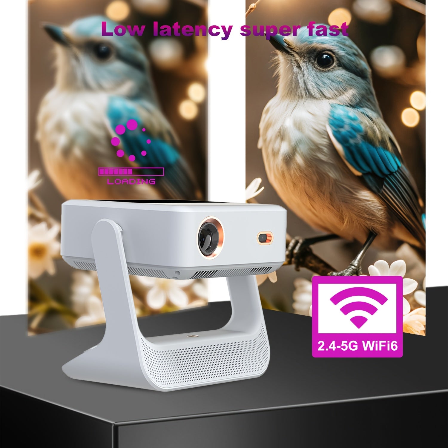 Proyector portátil de doble pantalla 4K 1080P Full HD Wi-Fi pantalla táctil