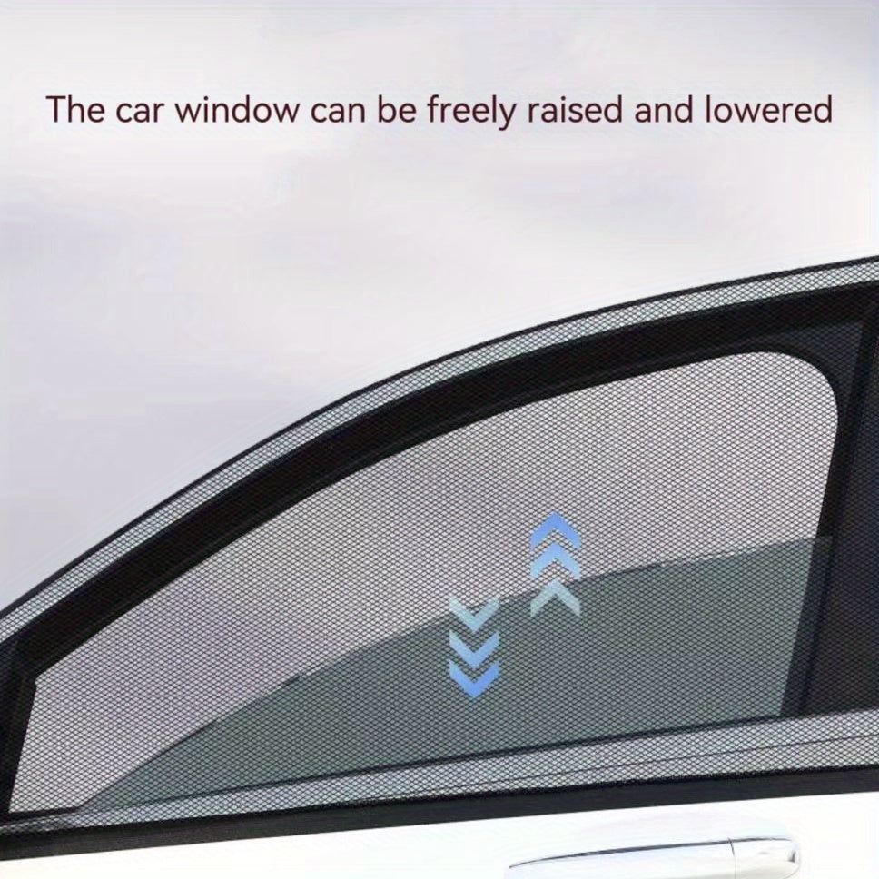Car Anti-Mosquito Sunshade Curtains, High Elasticity, Cool Protection, 2 Pack