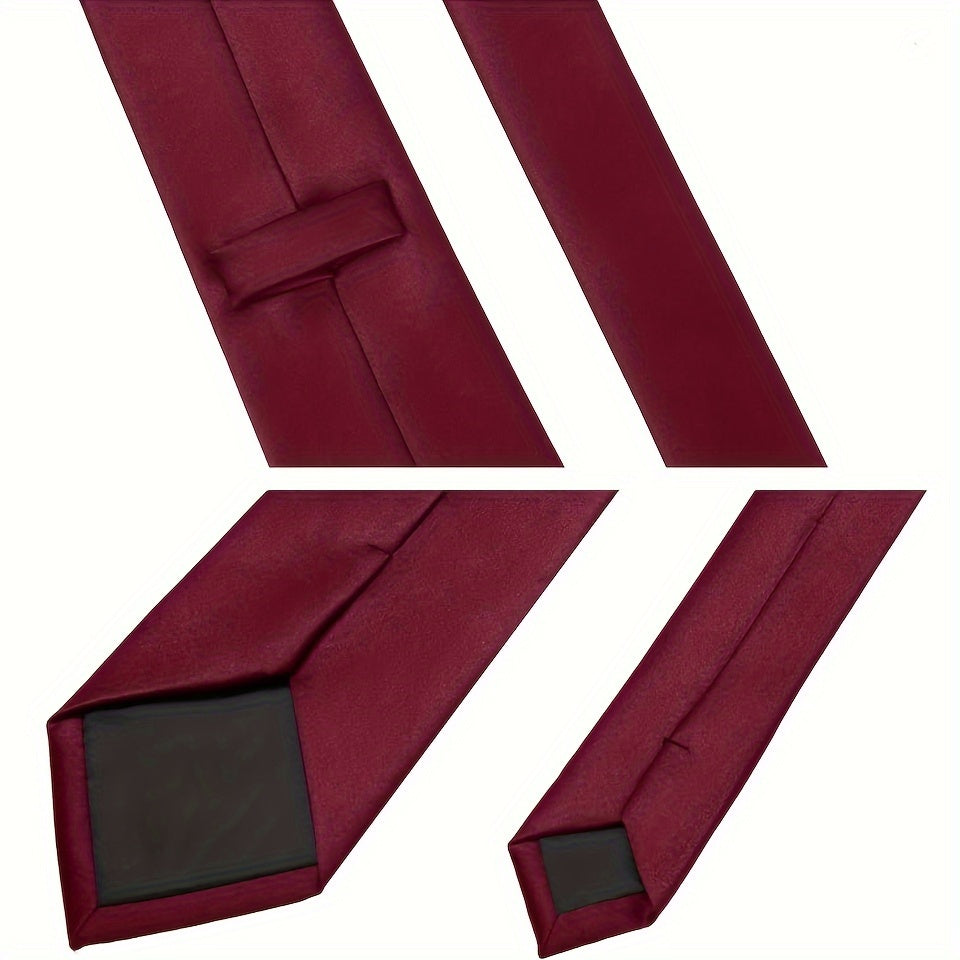 Erkaklar uchun bir rangli ipak aksessuarlar to'plami, galstuk, cho'ntak sharf, sochiq, galstuk klipi, rasmiy kiyimlar va sovg'alar uchun