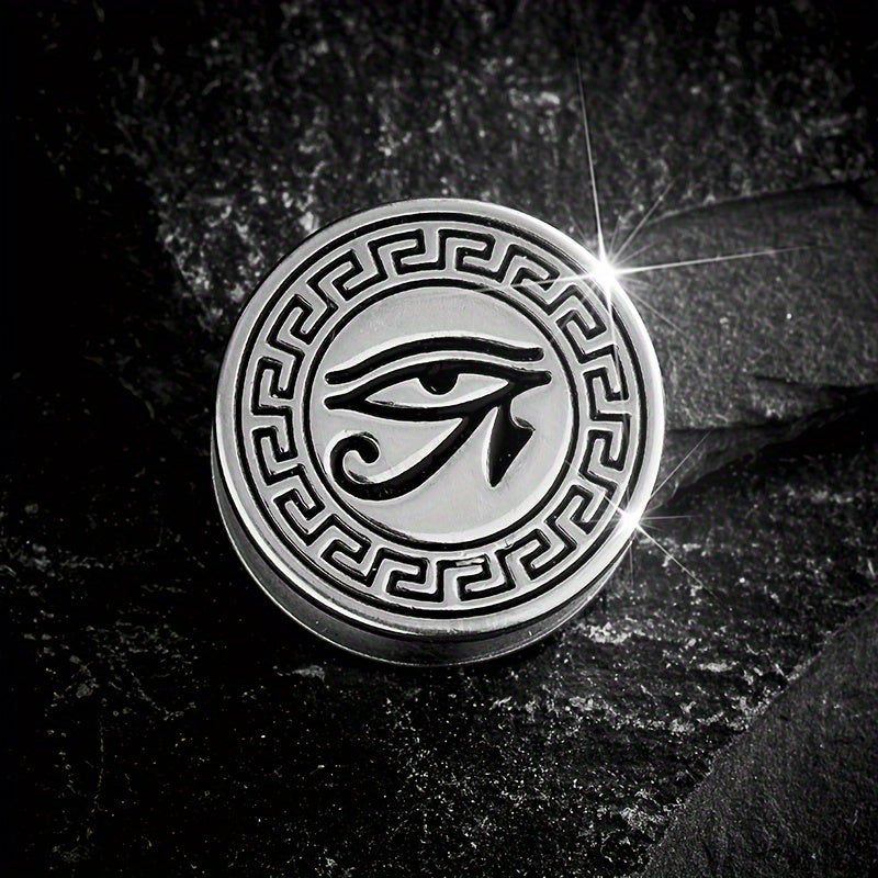 Horus Eye Stainless Steel Ear Gauges Tunnel Plugs Ear Stretchers Hip Hop Jewelry