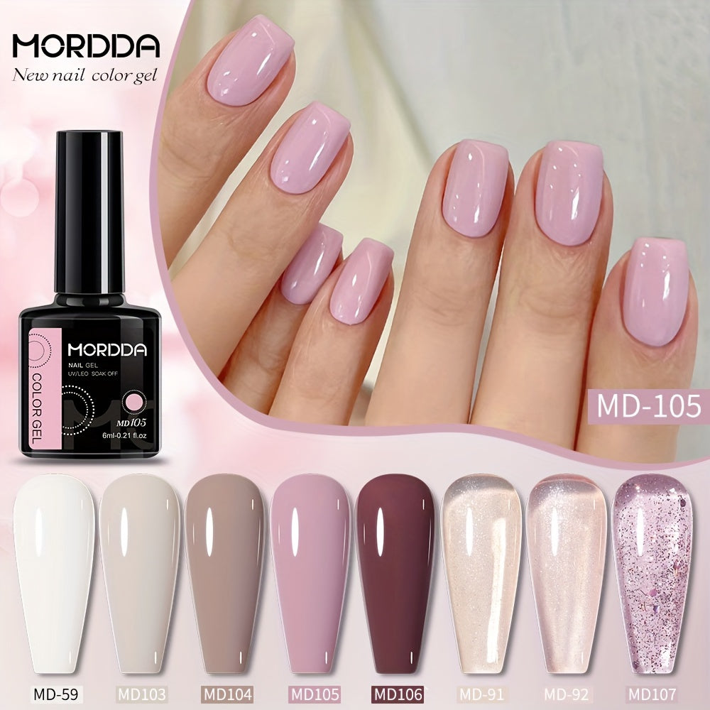 8Pcs Nail Polish Set Color Gel Glitter UV LED Manicure Kit Autumn Winter 2024