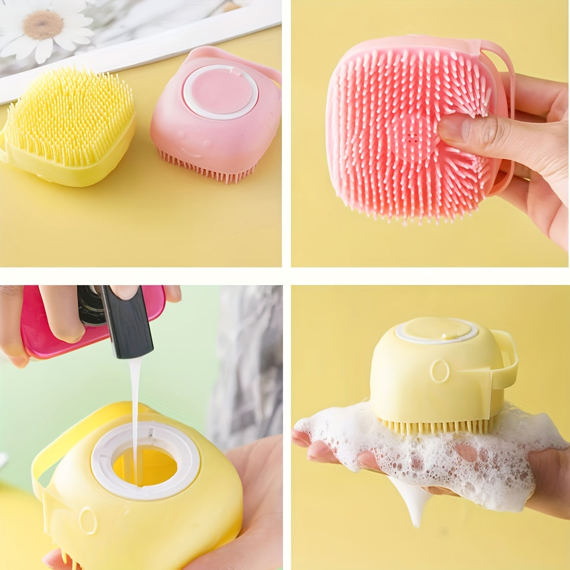 Dog Grooming Kit 6-Piece Silicone Bath Brush Microfiber Towel Shedding Tool for Pets