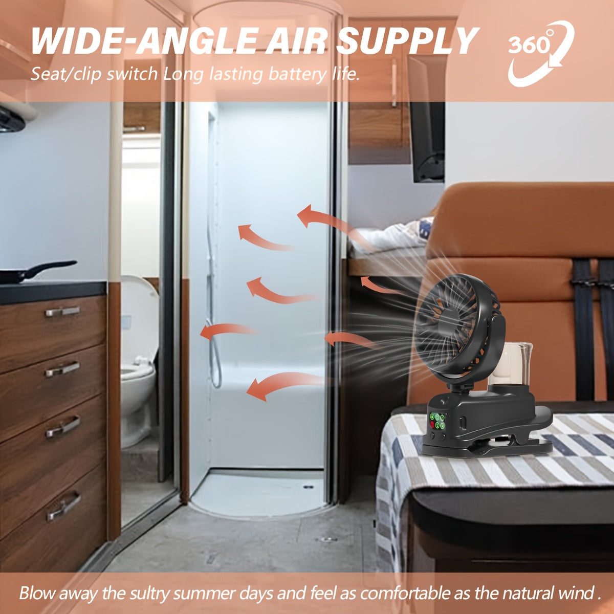 2-in-1 USB Fan and Humidifier Portable Desktop Fan with 4 Speeds and 2 Humidity Levels