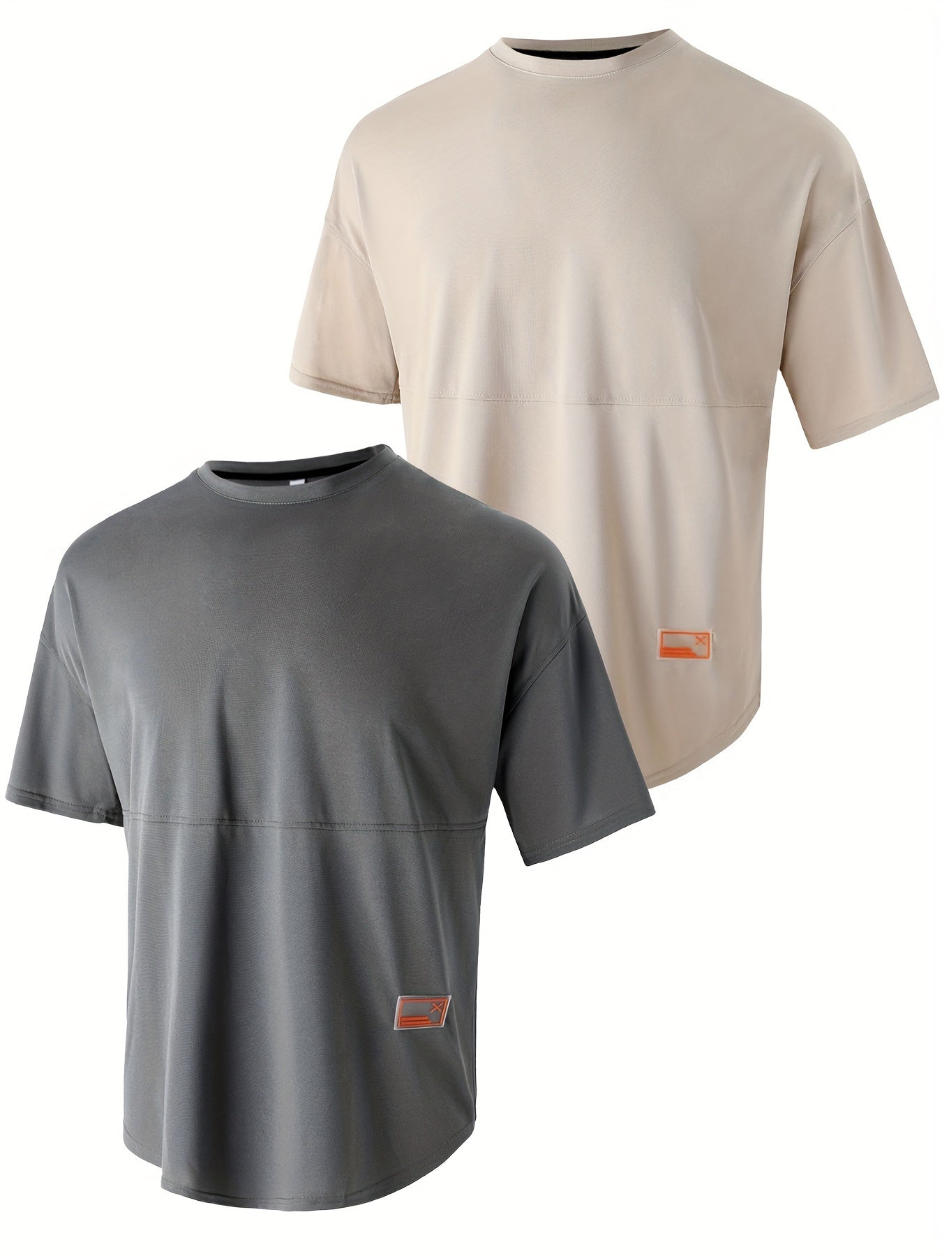 Camiseta deportiva casual de poliéster para hombre con cuello redondo y manga corta para actividades al aire libre