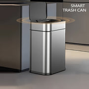 Smart Sensor Trash Can with Large Capacity Stainless Steel Infrared Kick-Activated Odor-Proof Lid