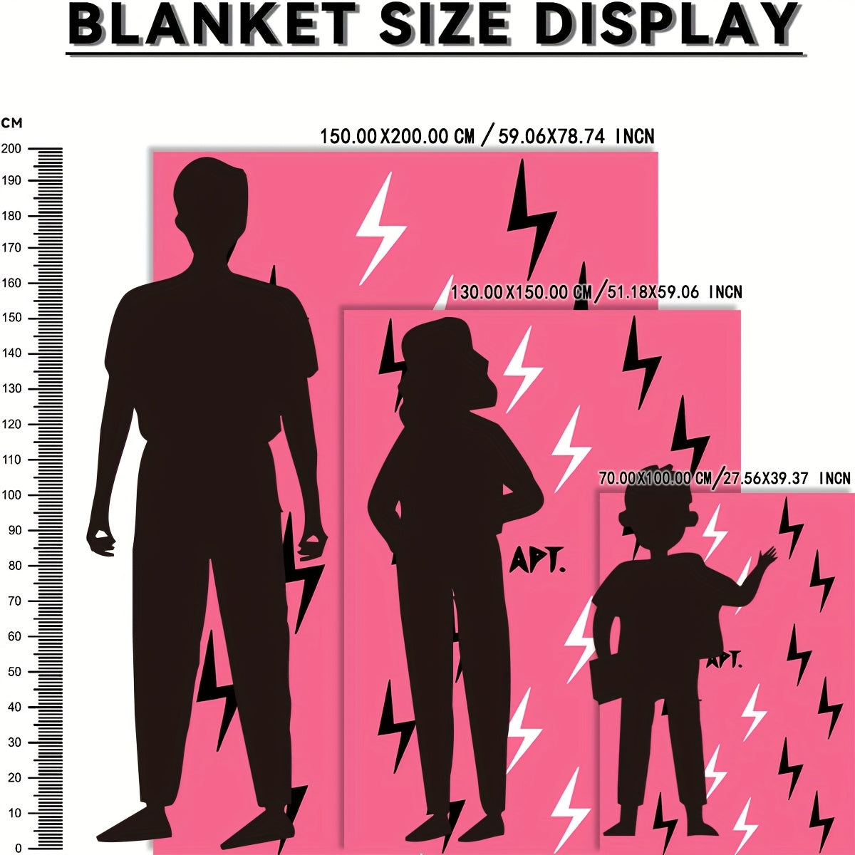 Reversible Flannel Fleece Throw Blanket Music Theme Black Lightning Pattern Ultra Soft Cozy All-Season Home Travel 200-250g Polyester