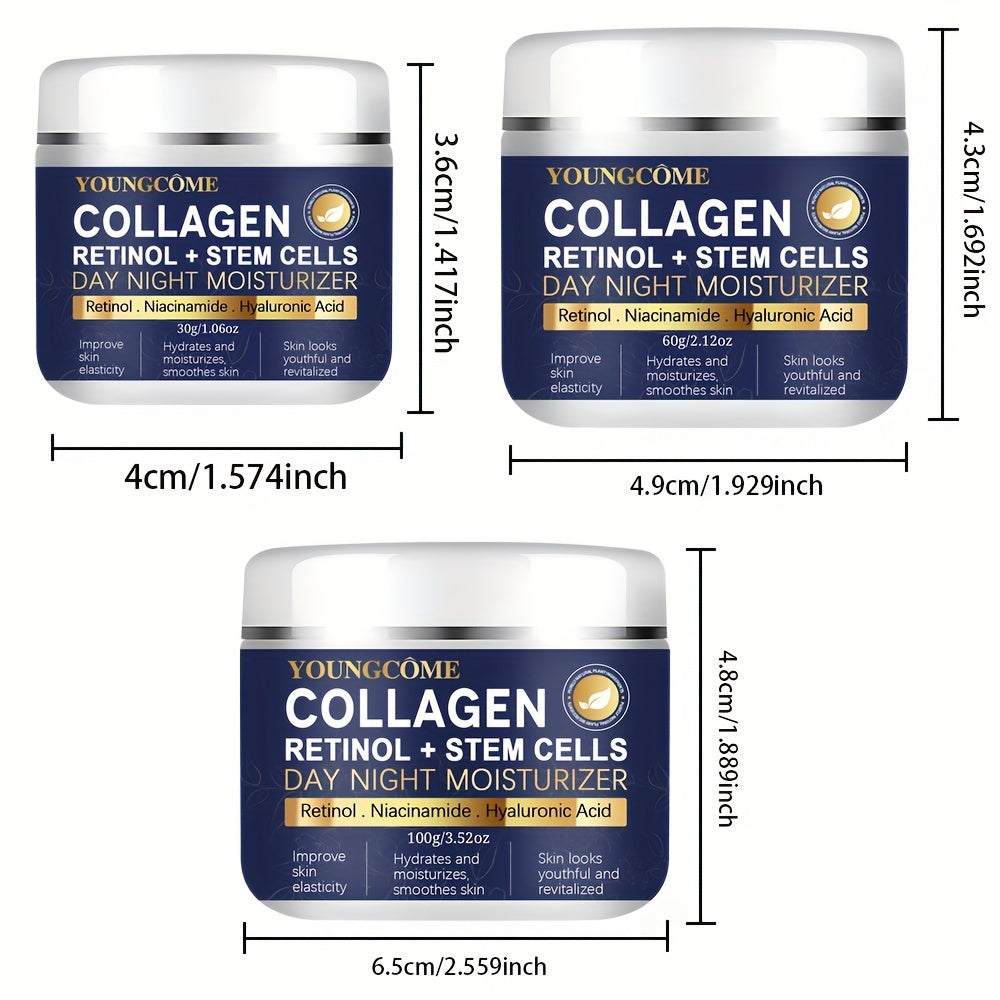 Ҳамма тері турлари учун коллаген ретинол кунлик ва тўшак ёруғлантирувчи креми, гиалурон кислотаси, C, E витамини, глицерин 30G 60G 100G