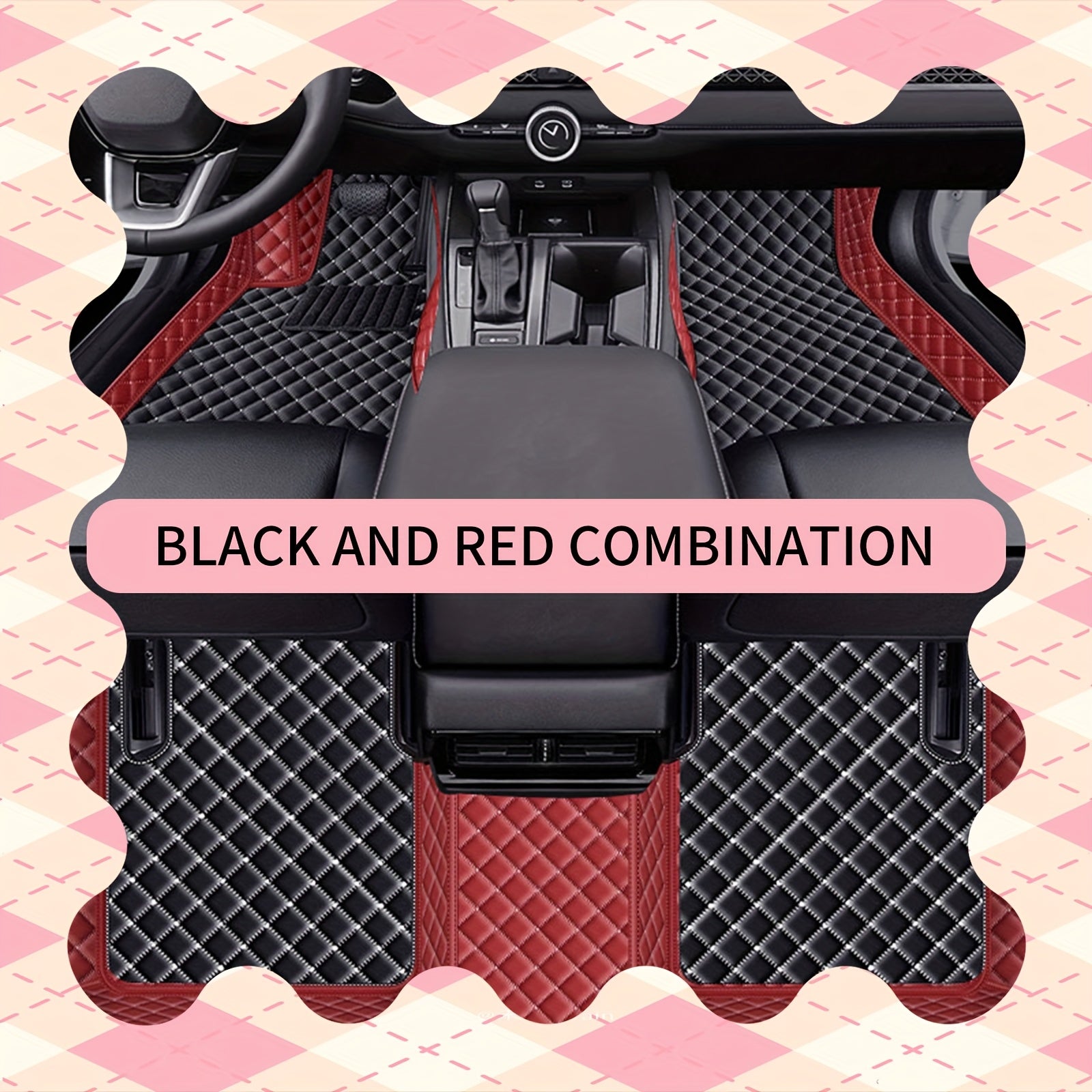Car Floor Mats Three-Piece Set Leather Non-Slip All-Season Compatible with Left-Hand Drive