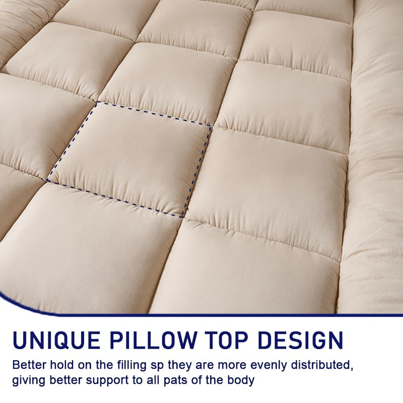 Full Size Japanese Floor Mattress with Thick Fluffy Padding Blue Foldable Tatami Cushion for Camping Dormitory Guest