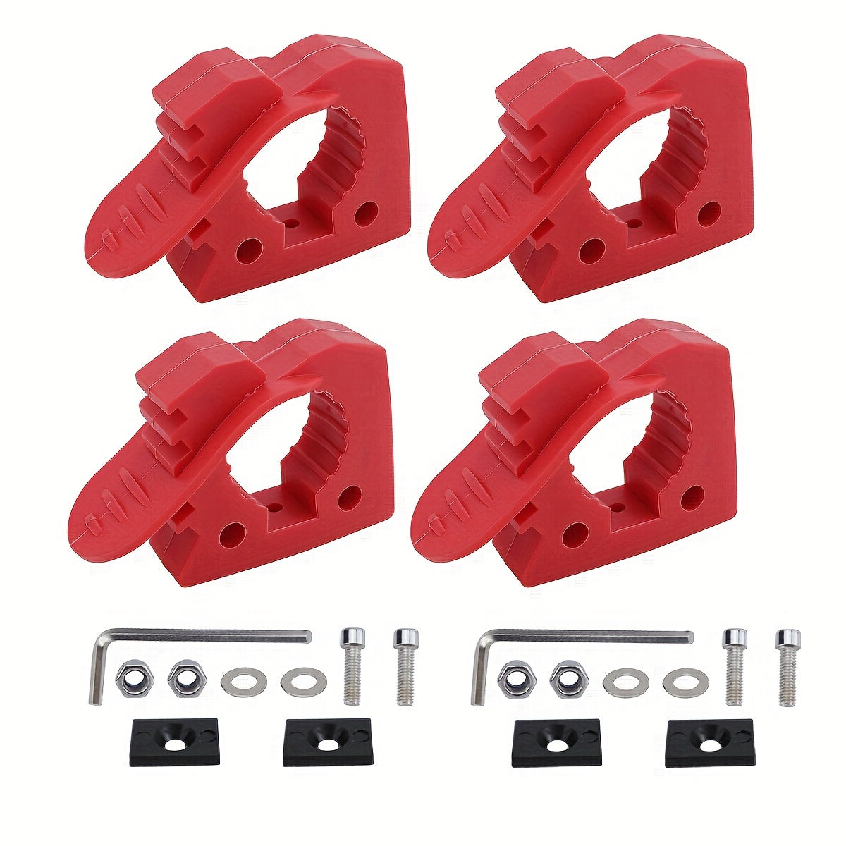 Rubber Clamps Red and Black Quick Release for Off-Road Vehicles