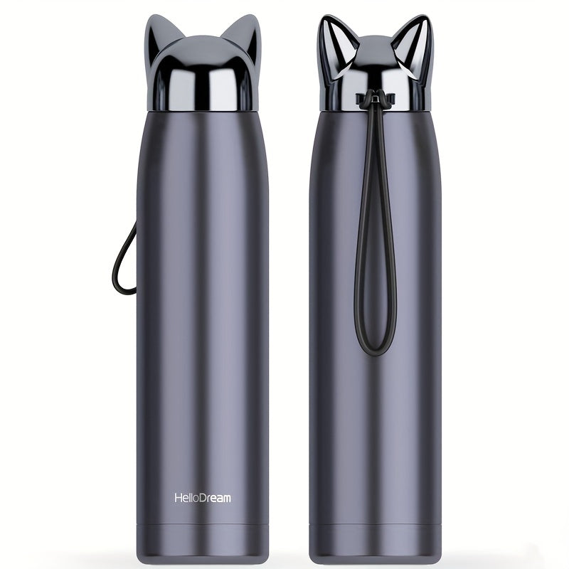 Insulated Travel Mug 320ml Stainless Steel Vacuum Cup with Cat Ears BPA Free Kawaii Design