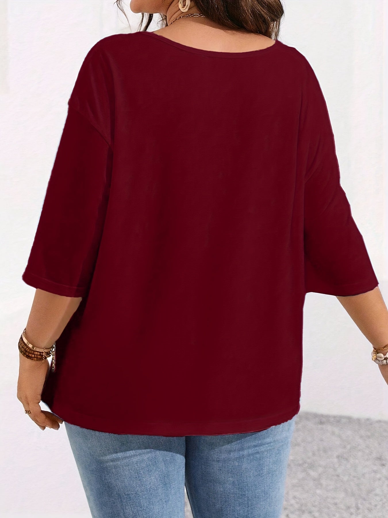 Plus Size Women's Spring Autumn Casual Solid Color Clothing