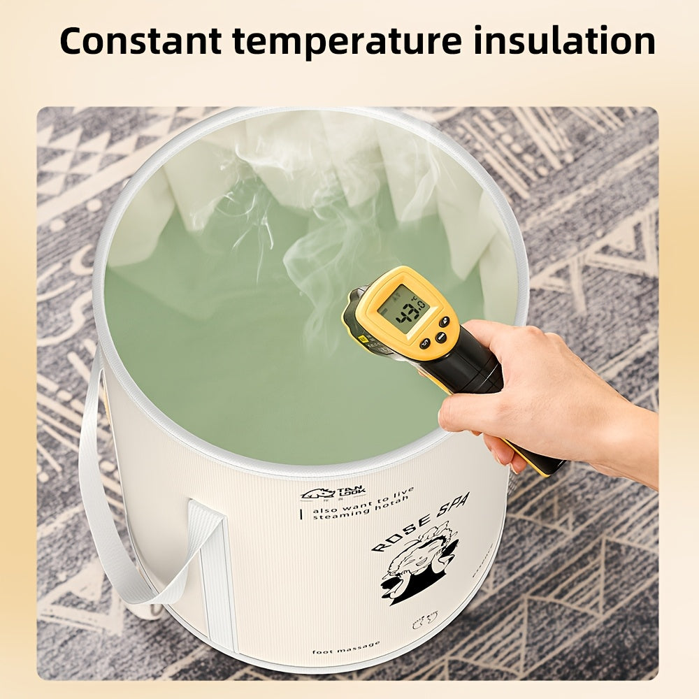 Qattiq va joyni tejaydigan yig'iladigan oyoq vannasi chelak, qopqoq bilan, uy, yotoqxona, ochiq havoda va hammomda foydalanish uchun izolyatsiyalangan spa havzasi - ko'chma va ko'p maqsadli oyoqni namlash yechimi