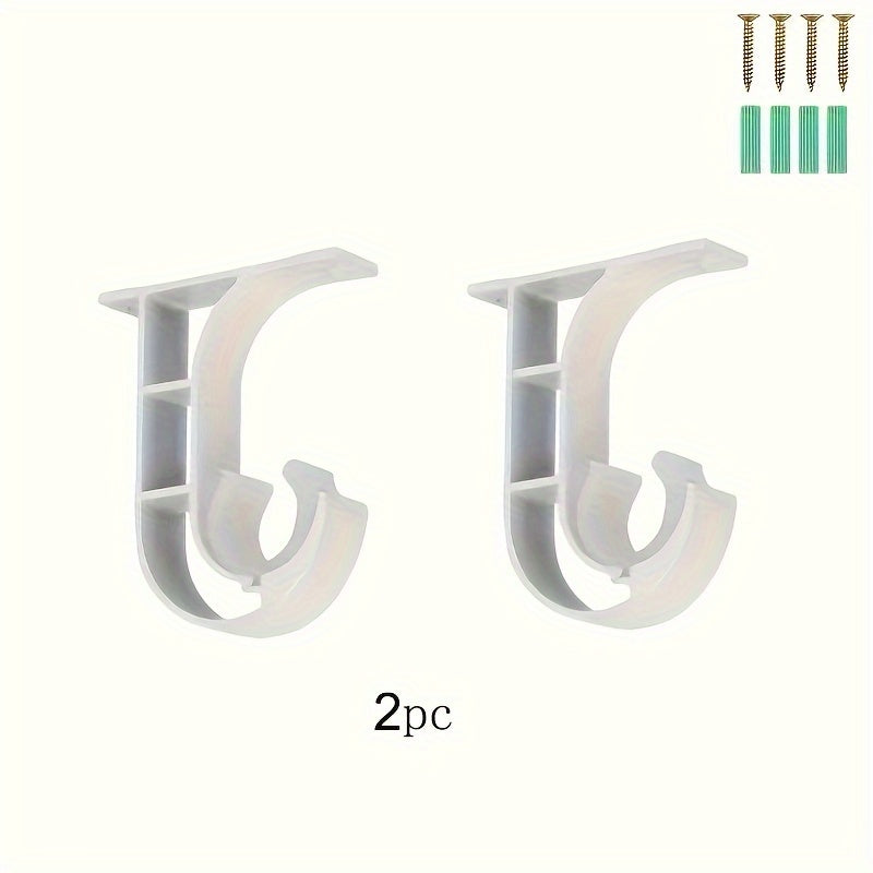 Metal Curtain Rod Bracket Wall-Mounted Shower Curtain Rod Accessories with Screws