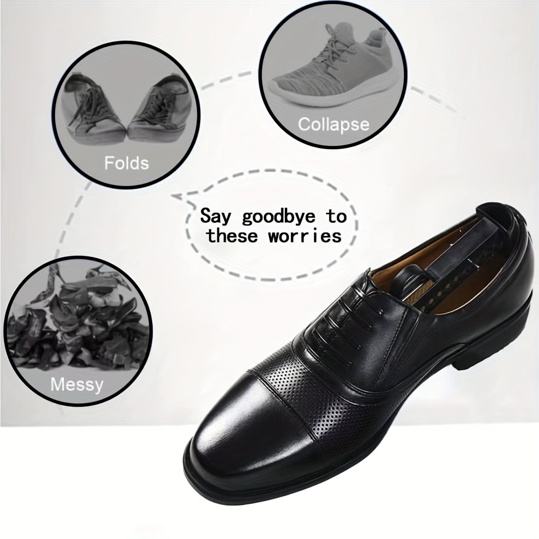 Men's Dress Shoe Stretchers with Suede Rubber Brush, Adjustable, Includes Laces and Cleaning Tools