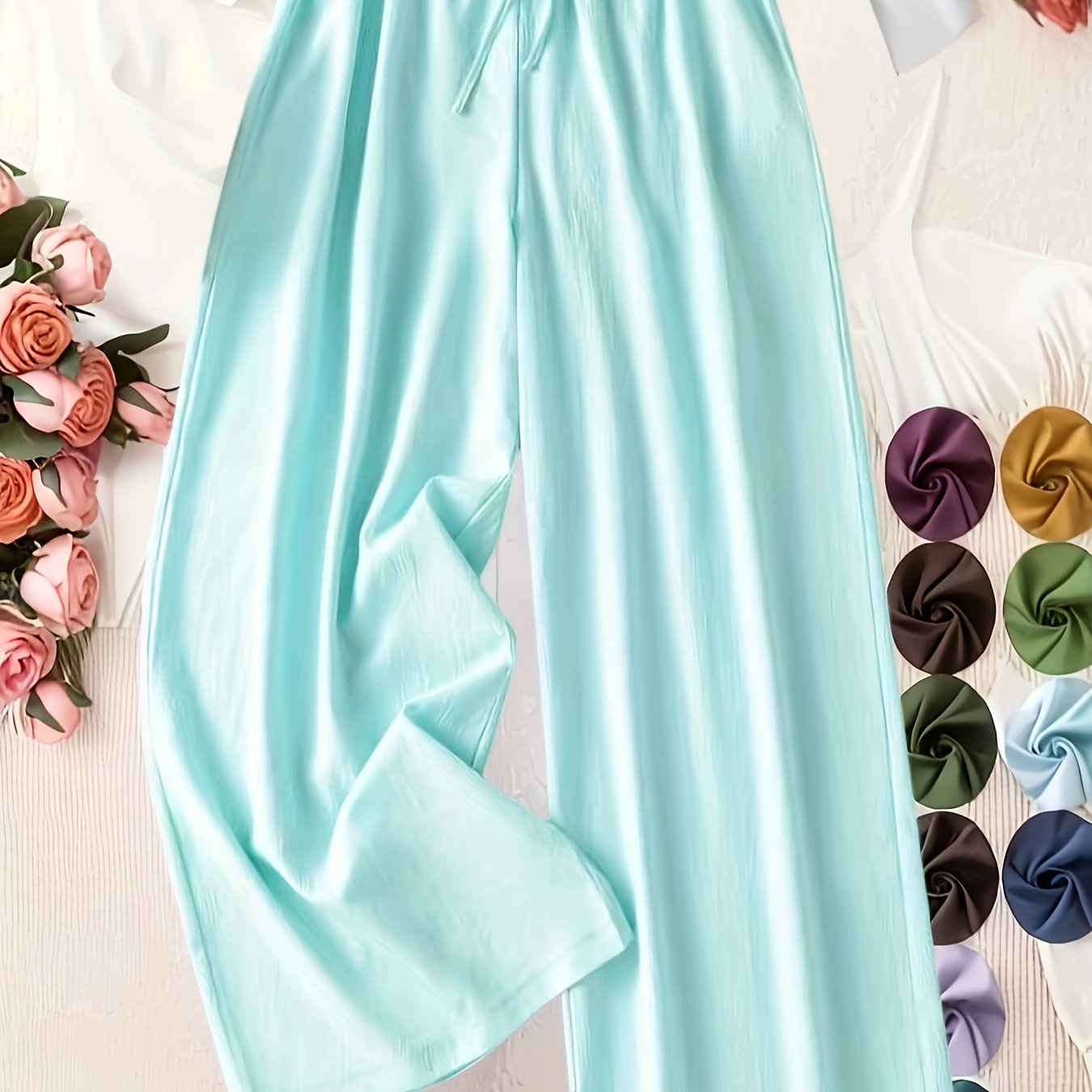 Plus Size Women's Fashion Pants Elastic Waist Plus Size Casual Trousers