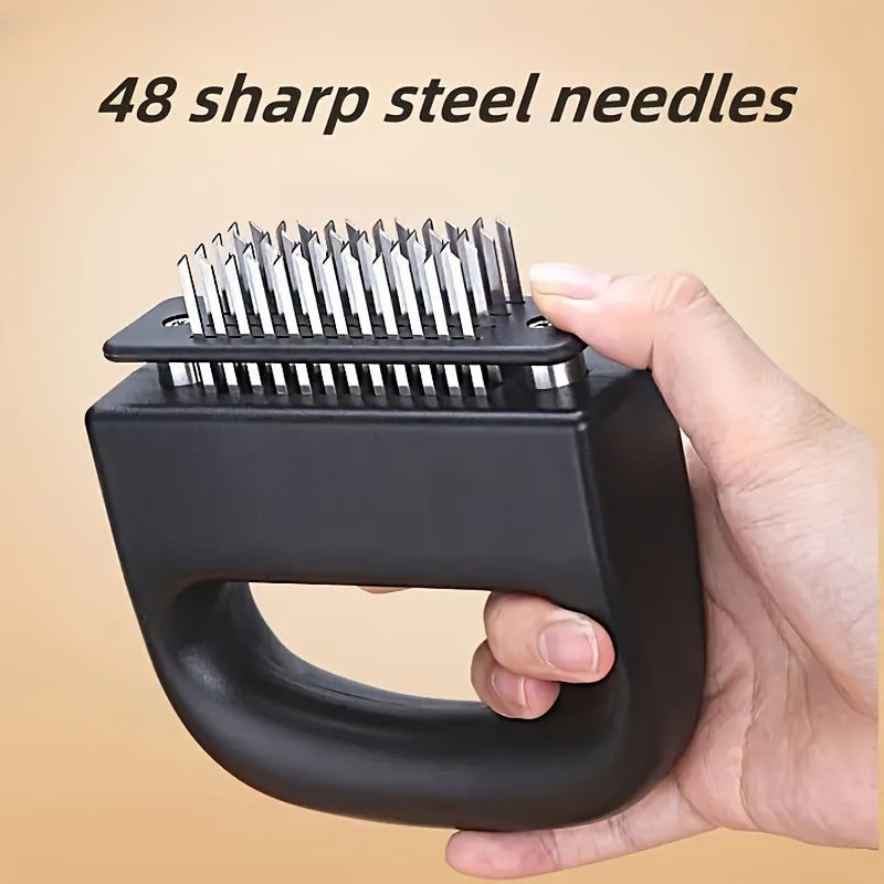 Stainless Steel Meat Tenderizer 48-Needle Kitchen Gadget for Tender Meats