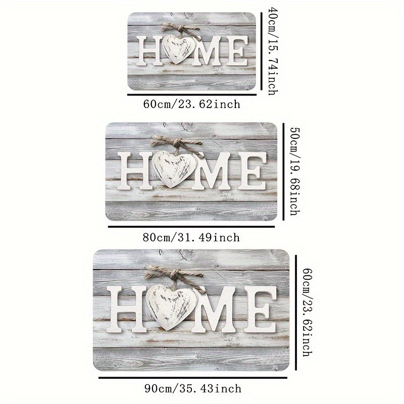 Коврик с рисунком из дерева и английскими буквами — уютный, пригодный для машинной стирки коврик для прихожей, гостиной, спальни — акцент в деревенском стиле, изготовлен из 100% полиэстера, прямоугольной формы