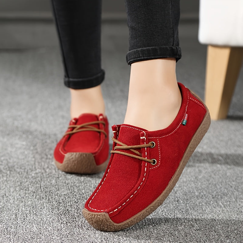 Women's Breathable Synthetic Cover Shoes Lightweight Lace-Up Flats