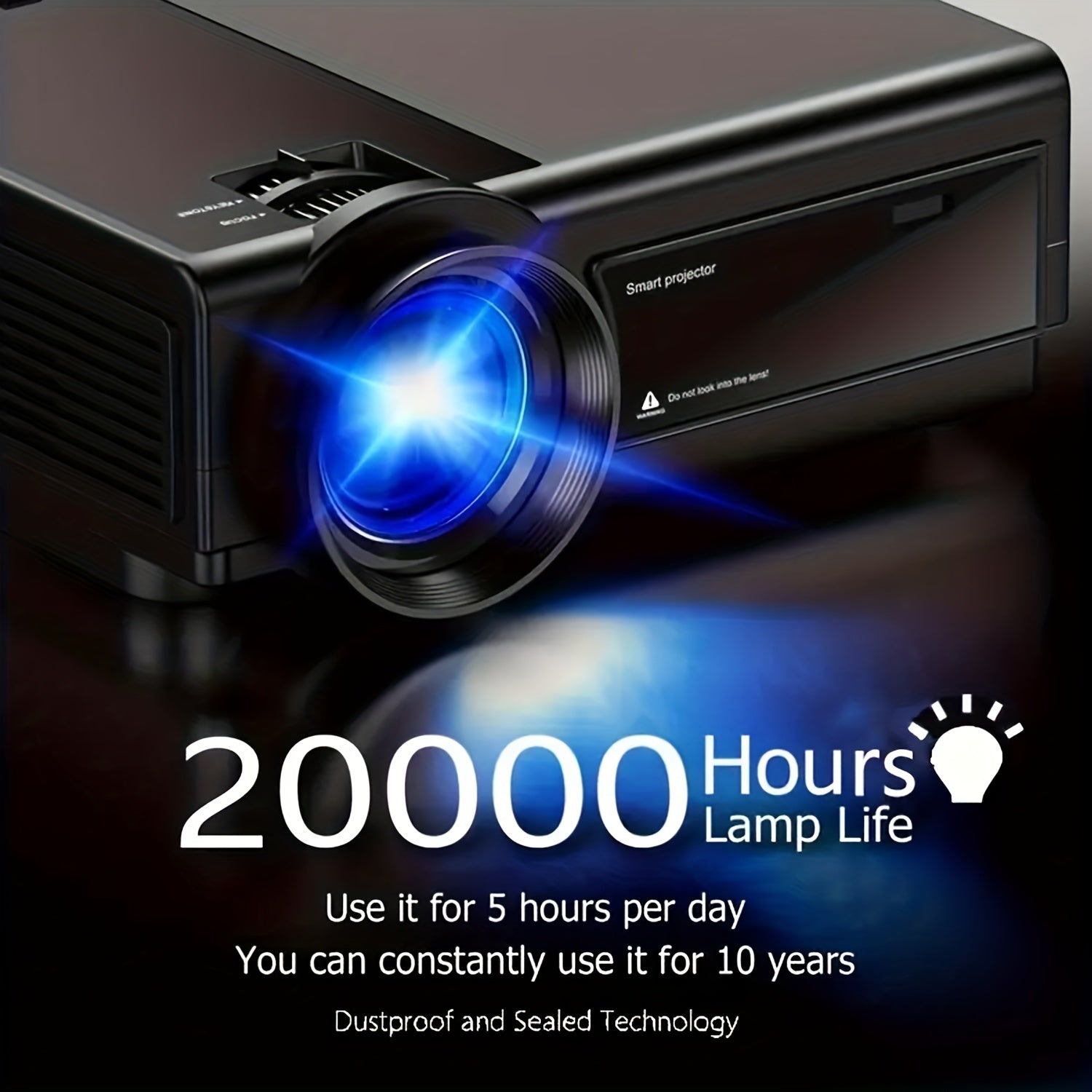 4K WiFi Проектор 12000 Люменов Родной 1080P Портативный Короткофокусный для Домашнего Кинотеатра и Использования на Открытом Воздухе