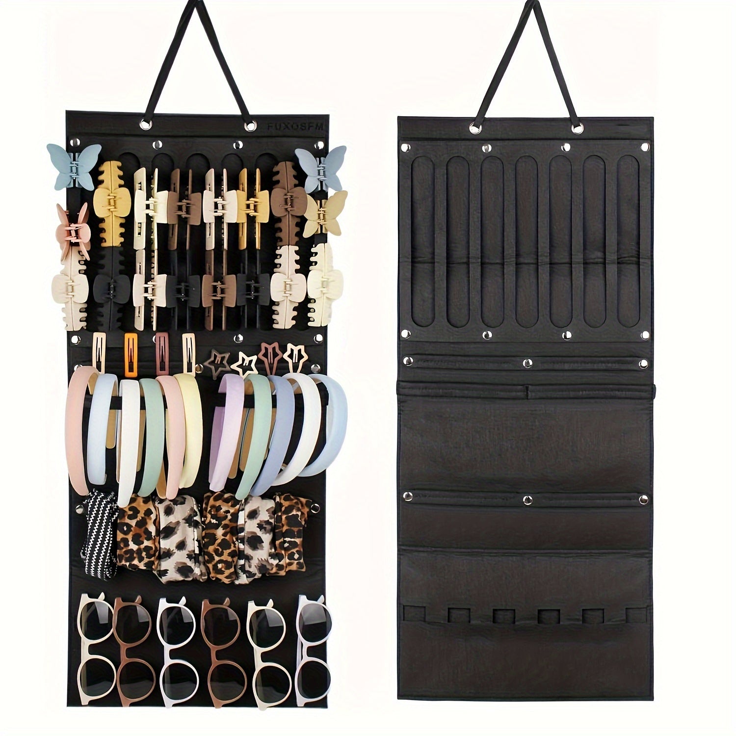 Organizador orgánico de accesorios para cabello de bambú para pinzas, diademas y gafas