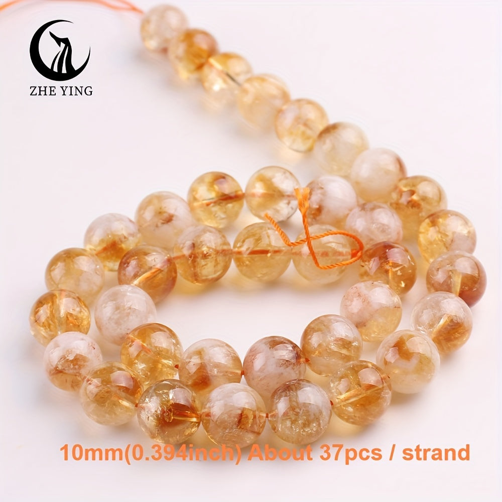 Jewelry Making Set with Citrine Natural Stone Beads for Bracelets and Necklaces 4-10mm