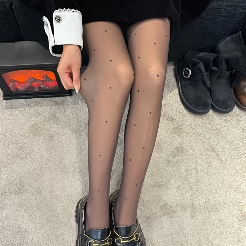 Ayollar uchun termal fleece astarli taytlar, kapalak naqshi, kamon tafsiloti, 80% polyester va 20% spandeksdan tayyorlangan, qo'l bilan yuvish mumkin, qora paypoqlar.