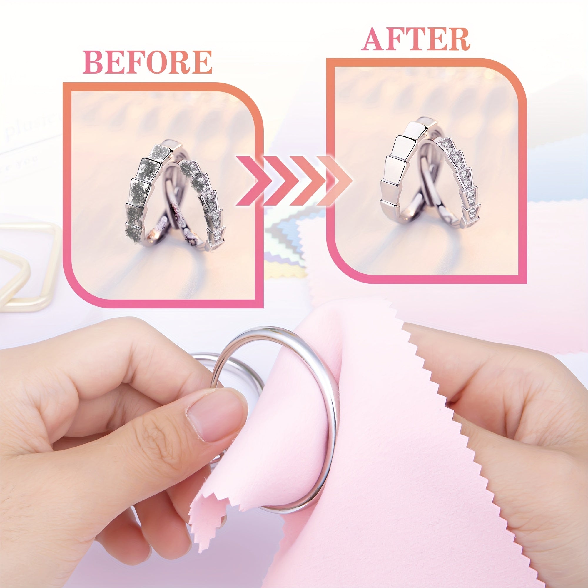 Jewelry Cleaning Cloth Set of 30 Pieces Polishing Cloths 8x16cm Individually Wrapped