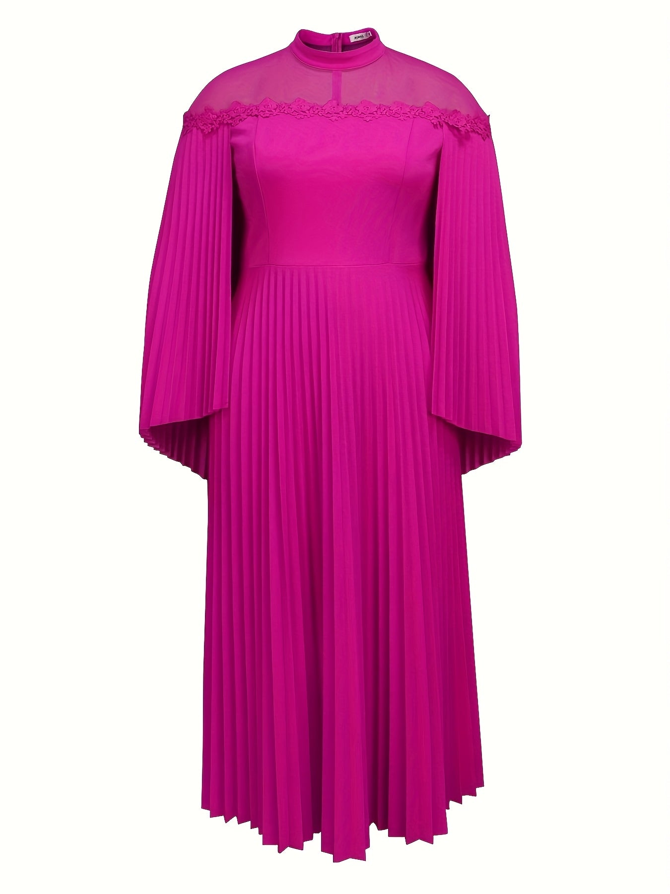 Women's Pink A-Line Dress With Cape Sleeves For Formal Events