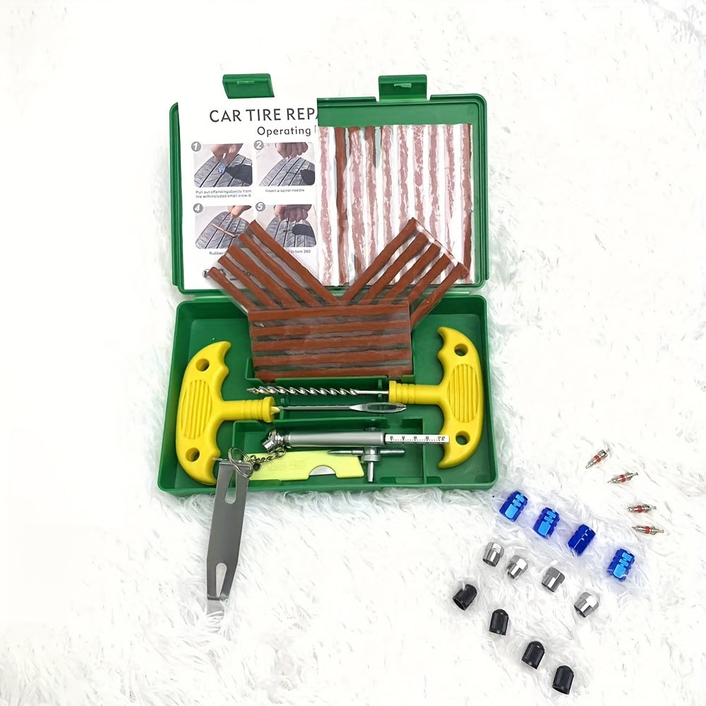 Multi-Purpose Tire Repair Kit for Car Motorcycle Bike Tubeless Puncture Set