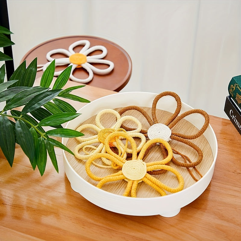 Bohemian Woven Macrame Daisy Wall Decor for Home Office Dorm Room