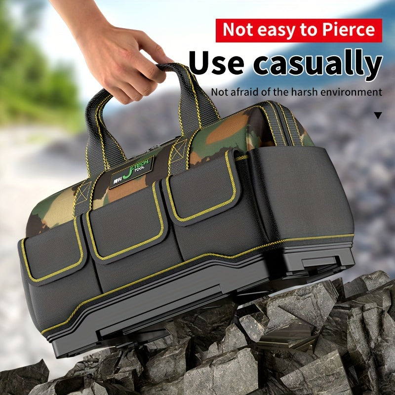 Electrician Camouflage Tool Bag with Thickened Durable Material and Large Capacity Pockets