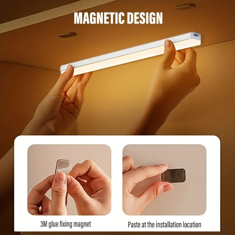 LED Cabinet Light with Motion Sensor USB Rechargeable Wireless Night Light Strips for Indoor Use