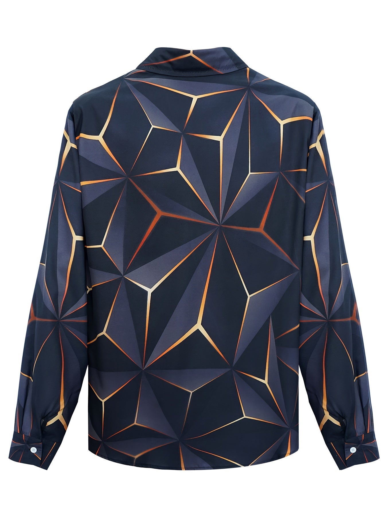 Men's Long Sleeve Geometric Print Shirt Polyester Casual Spring Fall Outdoor Wear