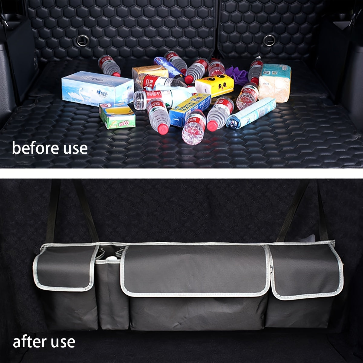 Car Back Seat Organizer Hanging Storage Bag Oxford Fabric for Rear Passenger Seat