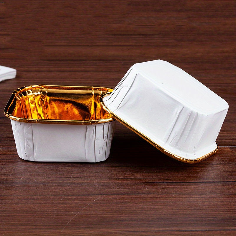 Set of 50 Colorful Foil Cupcake Liners with Lids, Oil-Proof Muffin Cups for Baking