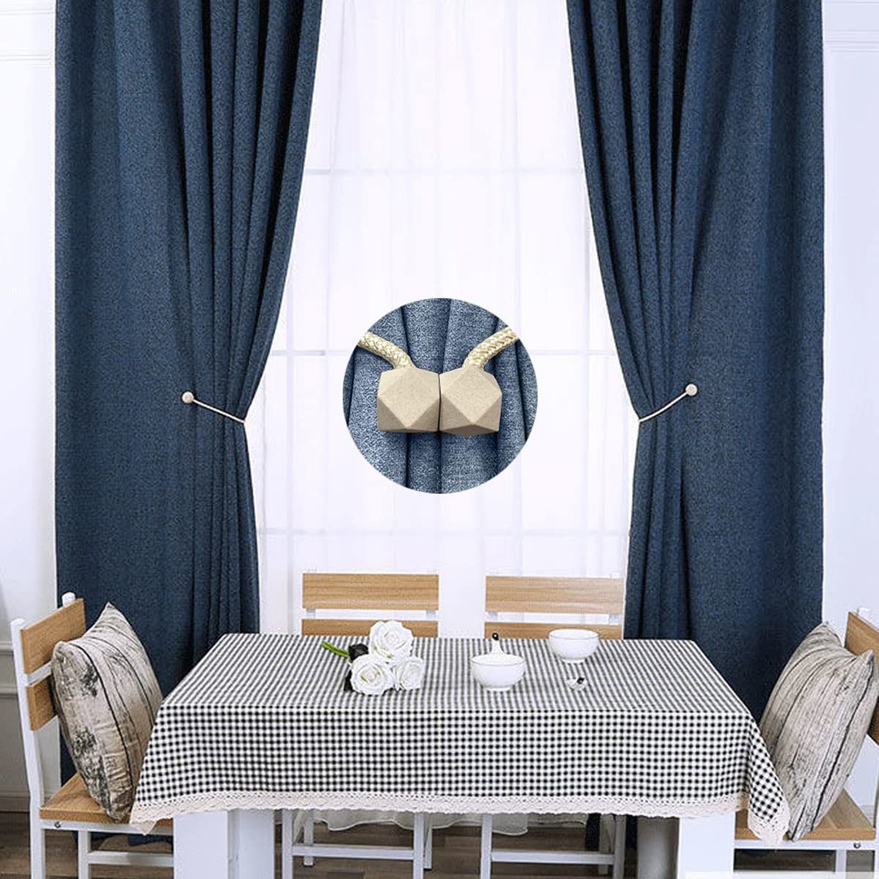 Juego de 4 sujetadores de cortina magnéticos modernos, resistentes y elegantes, decoración para dormitorio y sala de estar