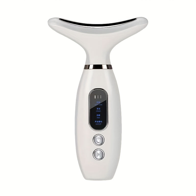 Rechargeable Facial and Neck Massager with Heat and 4 Modes