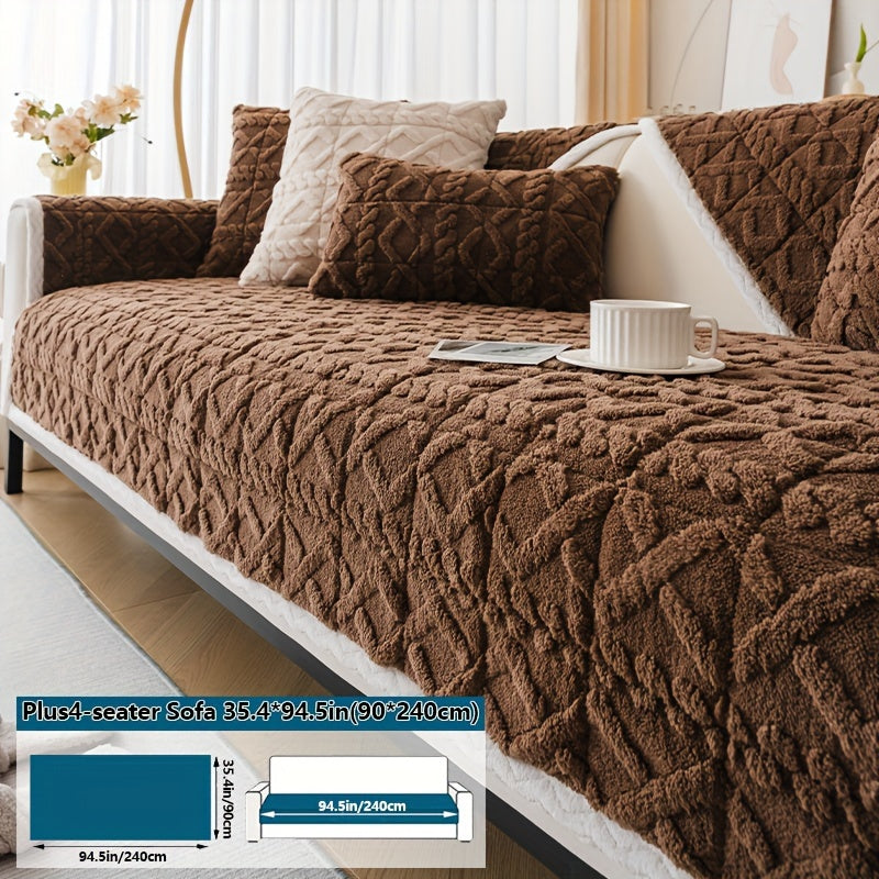 Плюшевый мягкий диванный подушечка для 1-4 местных диванов, нескользящая, моющаяся в машине, дружелюбная к питомцам