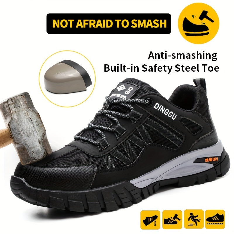 Men's Steel Toe Work Shoes Puncture-Resistant Non-Slip Shock Absorbing