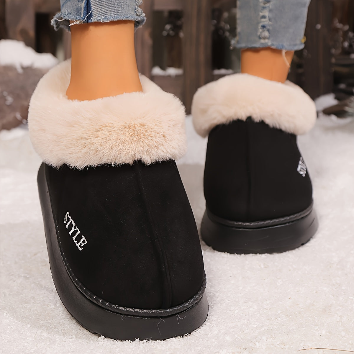 Ayollar uchun qishki issiq kengaytirilgan shippaklar, 5 rangda qulay kundalik poyabzal