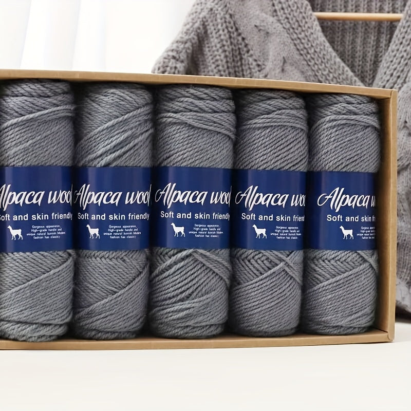 Multicolor Alpaca Wool Yarn Bundle 95 Percent Alpaca 5 Percent Polyester 100g Balls for Knitting Crocheting Winter Crafts