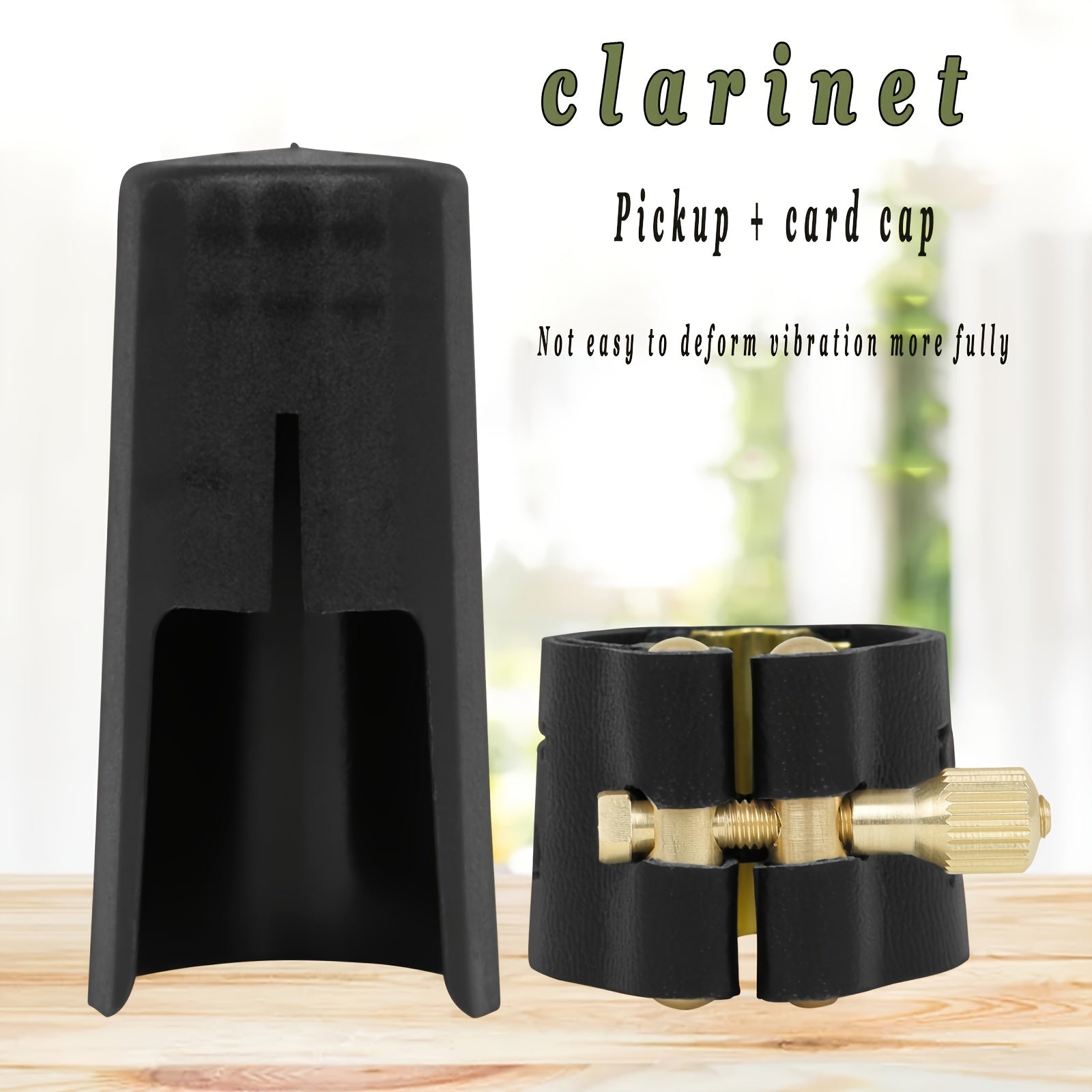 Black Metal Clarinet and Saxophone Clip with Cap and Piccolo